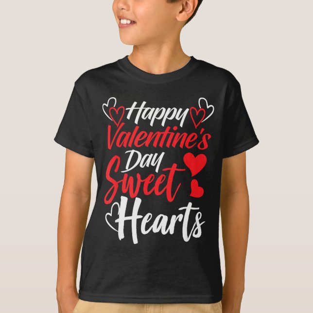 Happy Valentine's Day Sweet Hearts Couples Valenti T-Shirt (Front)