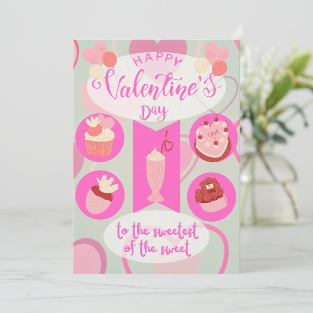 Happy Valentine's Day Sweetest of the Sweet Holiday Card (Standing Front)