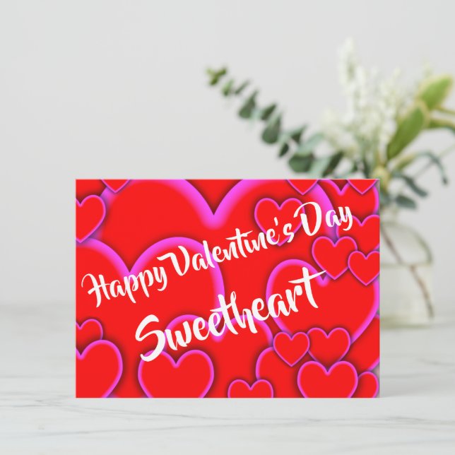 Happy Valentines Day Sweetheart Romantic Enclosure Card (Standing Front)