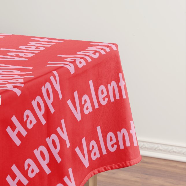 Happy Valentine's Day Tablecloth Red (In Situ)