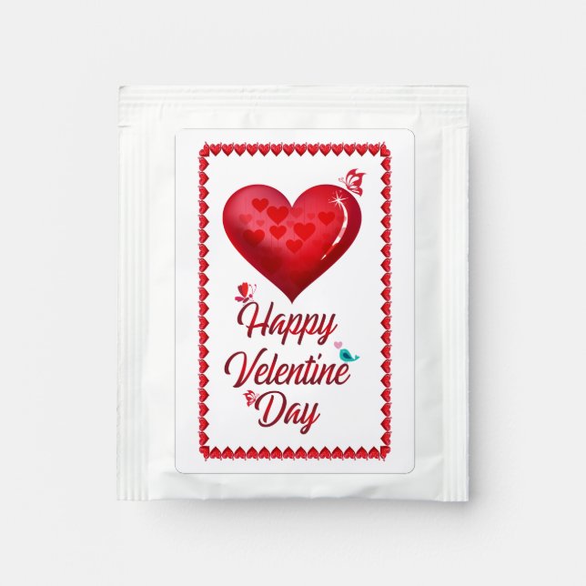 Happy Valentines Day Tea Bag Drink Mix (Front)