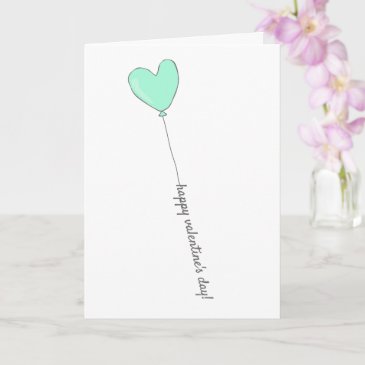 Happy Valentine's Day - Teal Heart Shaped Balloon