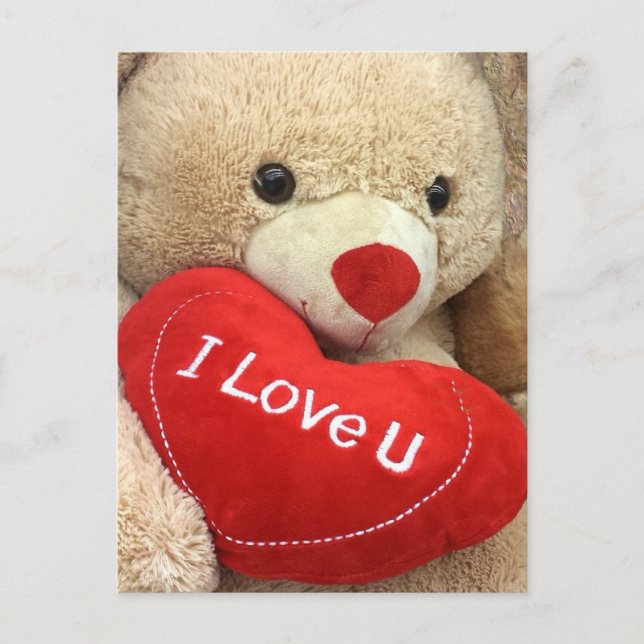 Happy Valentine's Day Teddy Bear Holiday Postcard (Front)