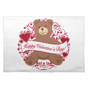 Happy Valentine's Day! Teddy Bear Placemat