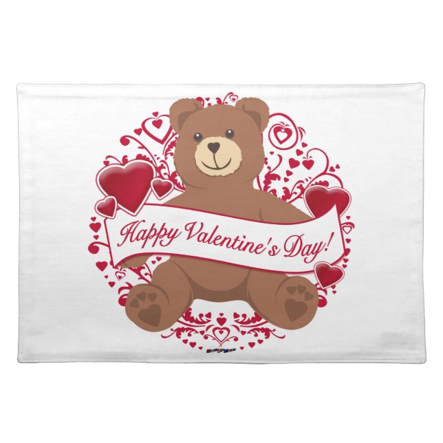 Happy Valentine's Day! Teddy Bear Placemat (Front)