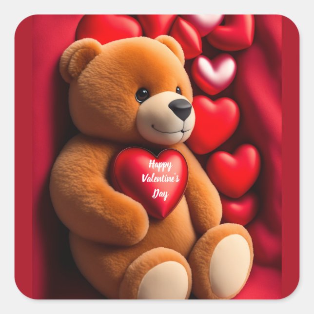 Happy Valentine's Day Teddy Bear sticker (Front)