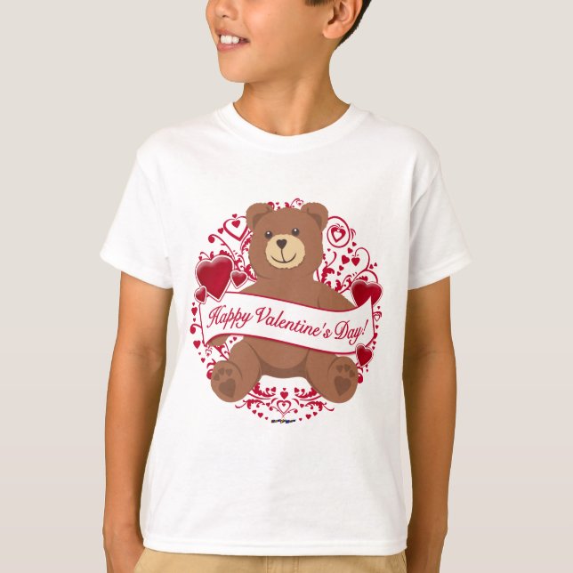 Happy Valentine's Day! Teddy Bear T-Shirt (Front)