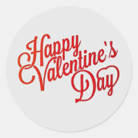 Happy Valentine's Day Text Classic Round Sticker