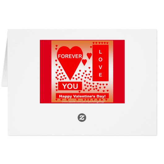 Happy Valentine's Day Text Forever Love Hearts Red (Back Horizontal)