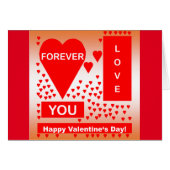 Happy Valentine's Day Text Forever Love Hearts Red (Front Horizontal)