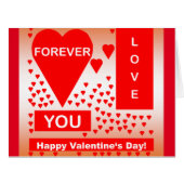 Happy Valentine's Day Text Forever Love Hearts Red (Front Horizontal)