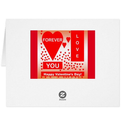 Happy Valentine's Day Text Forever Love Hearts Red (Back Horizontal)