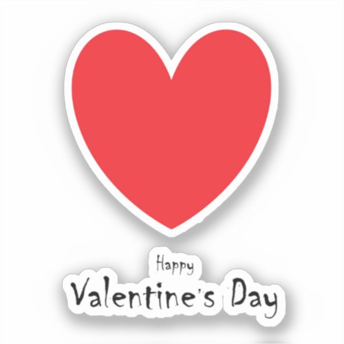 Happy Valentine's day text with red heart Sticker