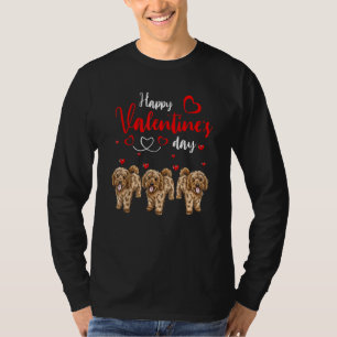 Happy Valentine's Day Three Cute Cockapoo Dogs Lov T-Shirt