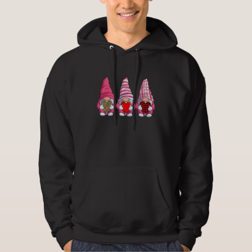 Happy Valentines Day Three Gnomes Holding Hearts  Hoodie