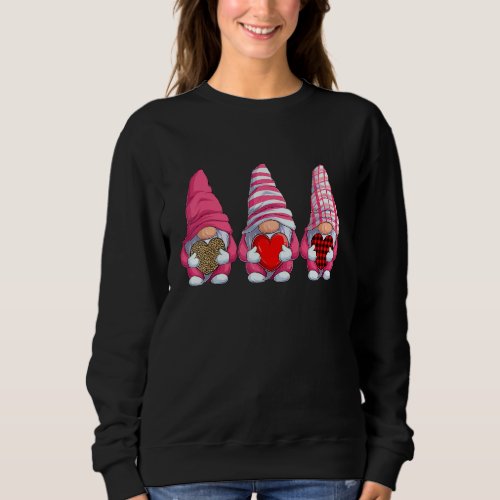 Happy Valentines Day Three Gnomes Holding Hearts  Sweatshirt