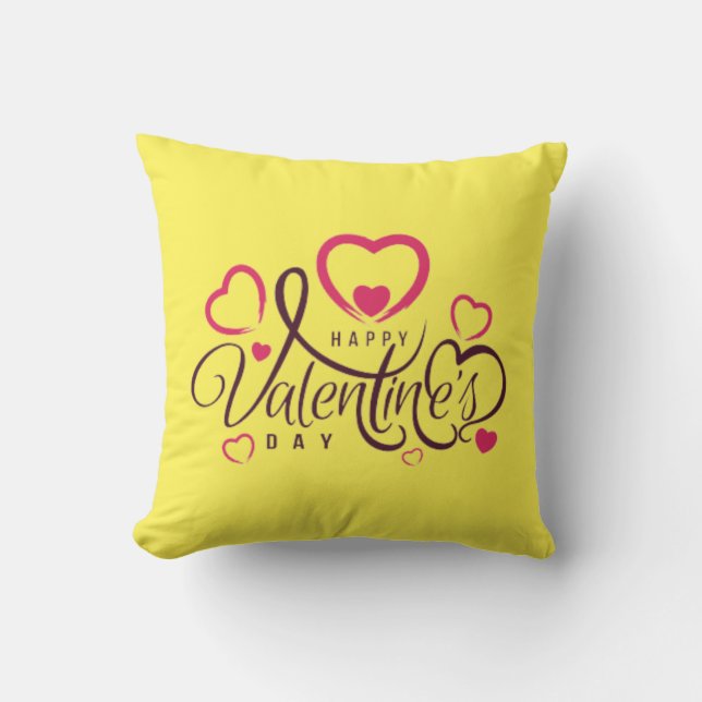 Happy Valentine's Day! Throw Pillow (Front)