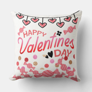 Happy valentine's day throw pillow
