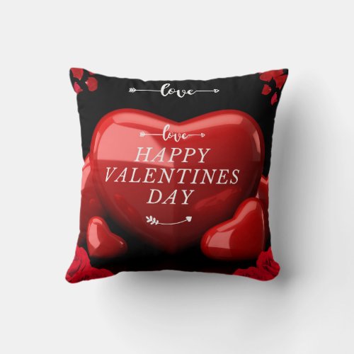 Happy Valentines day Throw Pillow