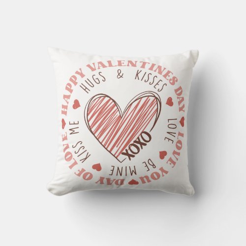 Happy Valentines Day Throw Pillow