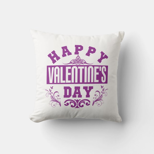 Happy valentine's Day Throw Pillow (Front)