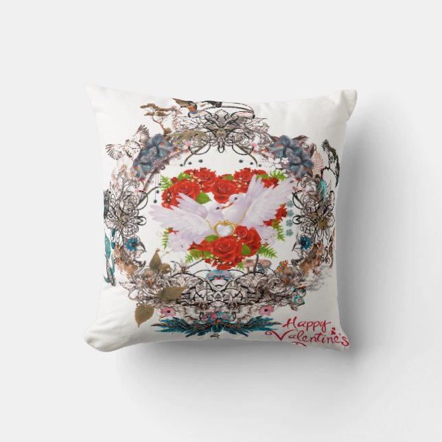 Happy valentine's day  throw pillow (Front)