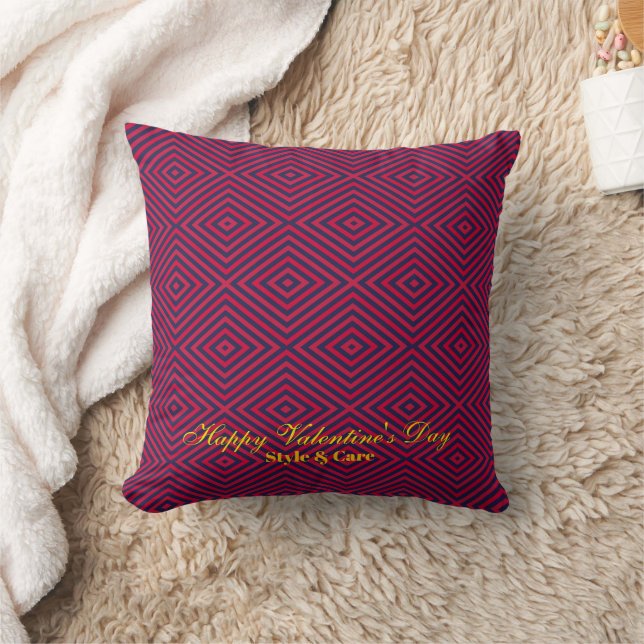 Happy Valentine's Day Throw Pillow (Blanket)