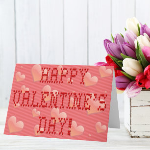 Happy Valentine's Day Tiny Heart Shaped Font Holiday Card