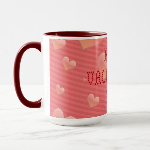 Happy Valentines Day Tiny Heart Shaped Font Mug