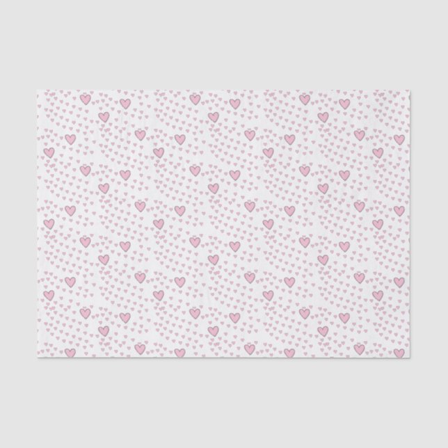 Happy Valentine's Day Tissue Paper Pink Hearts (Front)
