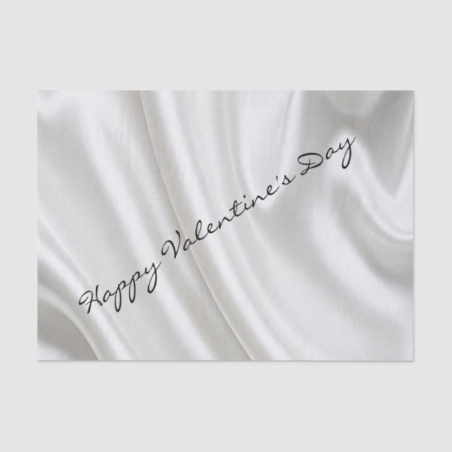 Happy Valentine's Day Tissue Paper Silver (Front)