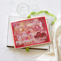Happy Valentines Day To All My Facebook Friends Jumbo Shortbread Cookie