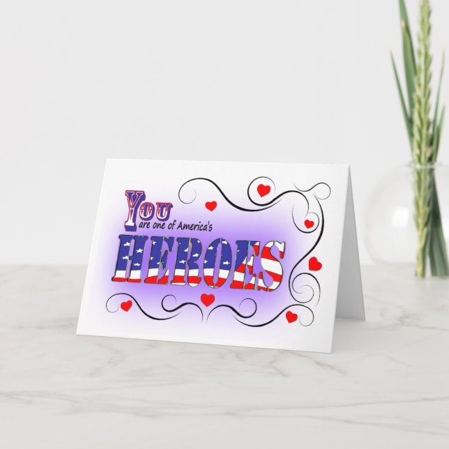 Happy Valentine's Day to an American Hero w/ Love Holiday Card (Front)