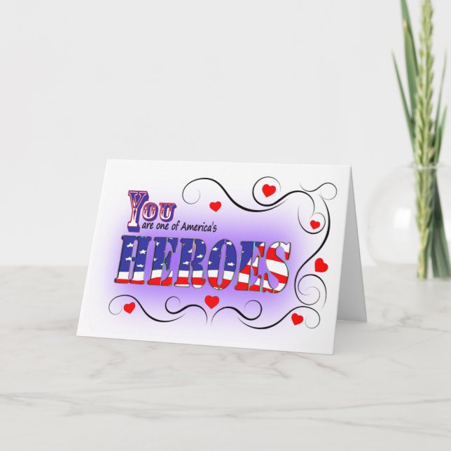 Happy Valentine's Day to an American Hero w/ Love Holiday Card (Front)