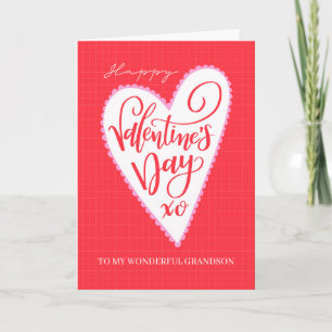 Happy Valentine's Day to Grandson with Big Heart  Card