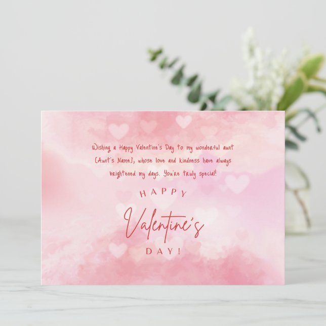 Happy Valentines Day To My Aunt Holiday Card (Standing Front)