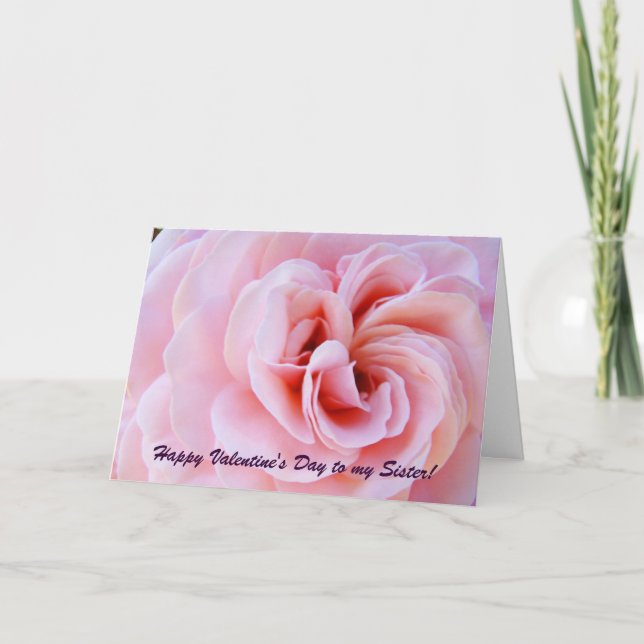 Happy Valentine's Day to My Sister! Cards Pink (Front)