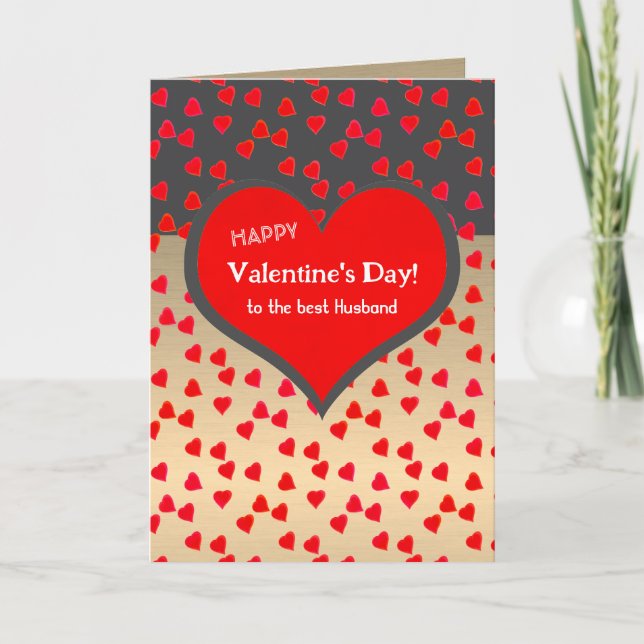 Happy Valentine's Day To The Best Husband Hearts  Card (Front)