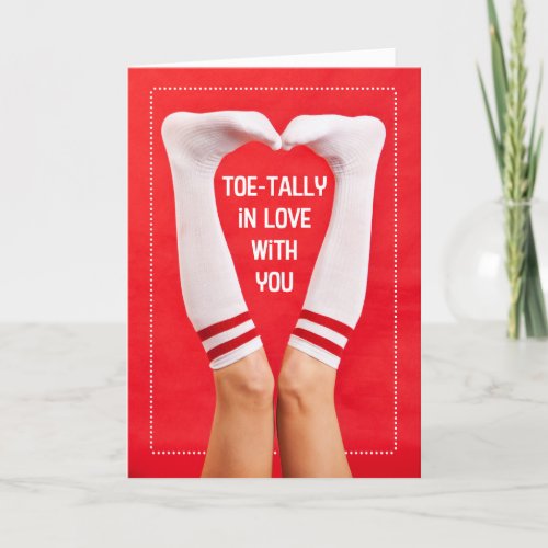 Happy Valentines Day Toe_tally in Love Socks Holiday Card