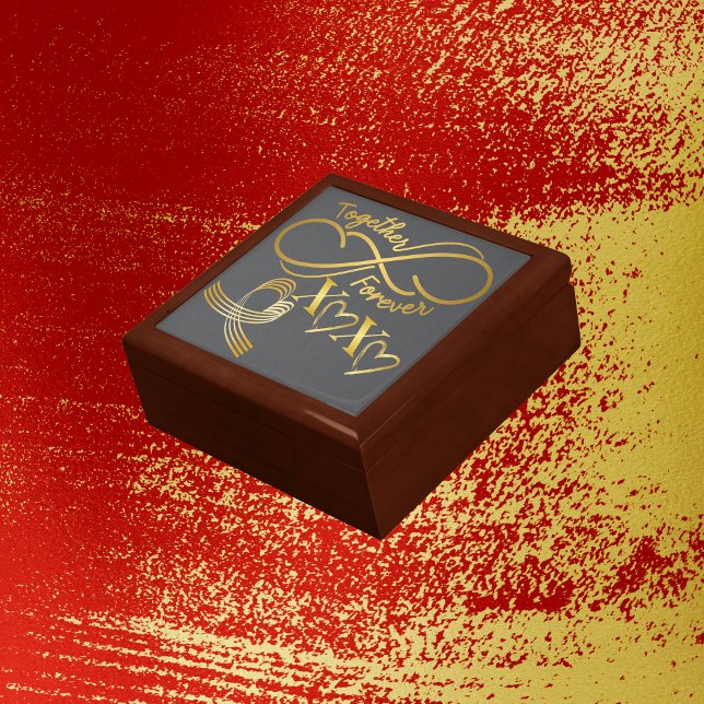 Happy Valentine's Day Together Forever Gold/Grey Gift Box (Creator Uploaded)