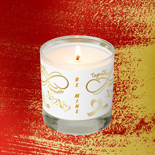 Happy Valentine's Day Together Forever Gold/White Scented Candle