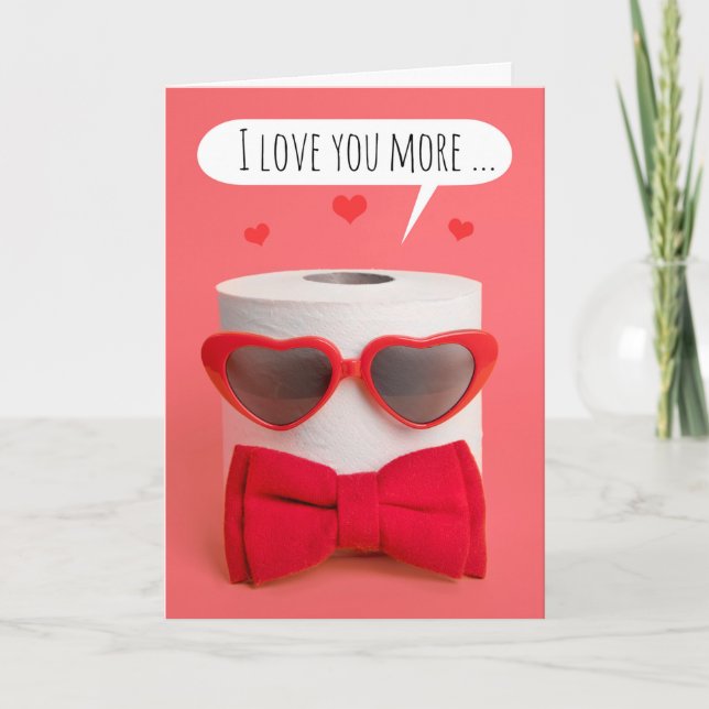 Happy Valentine's Day Toilet Paper Pandemic Humor Holiday Card (Front)