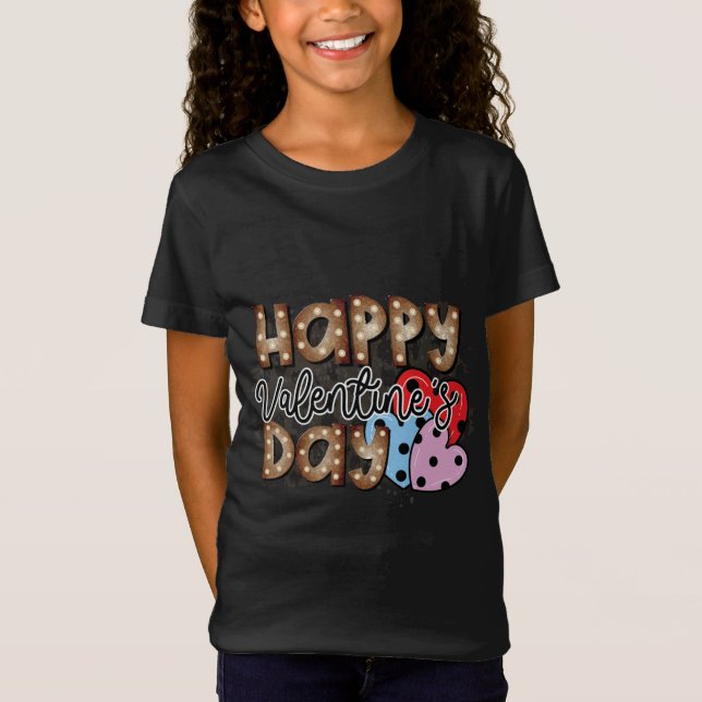 Happy Valentines Day Tomte Three Pink Hearts Garde T-Shirt (Front)