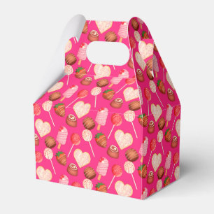 Happy Valentine's Day Treats And Candy Pattern Favor Boxes