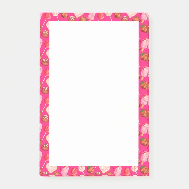 Happy Valentine's Day Treats And Candy Pattern Post-it Notes (Front)
