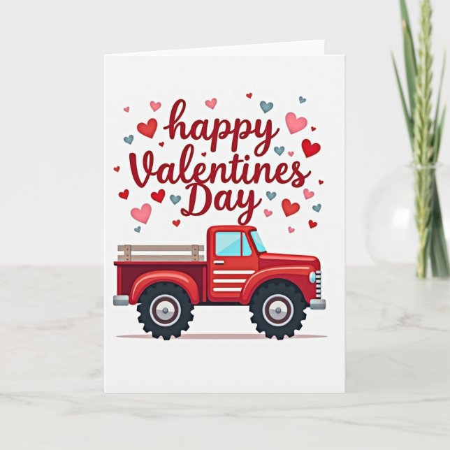 Happy Valentines Day Truck Card (Front)