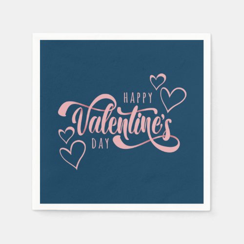 Happy Valentines Day Typography  Paper Napkin