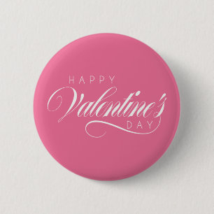 Happy Valentine's Day Typography   Pin Button