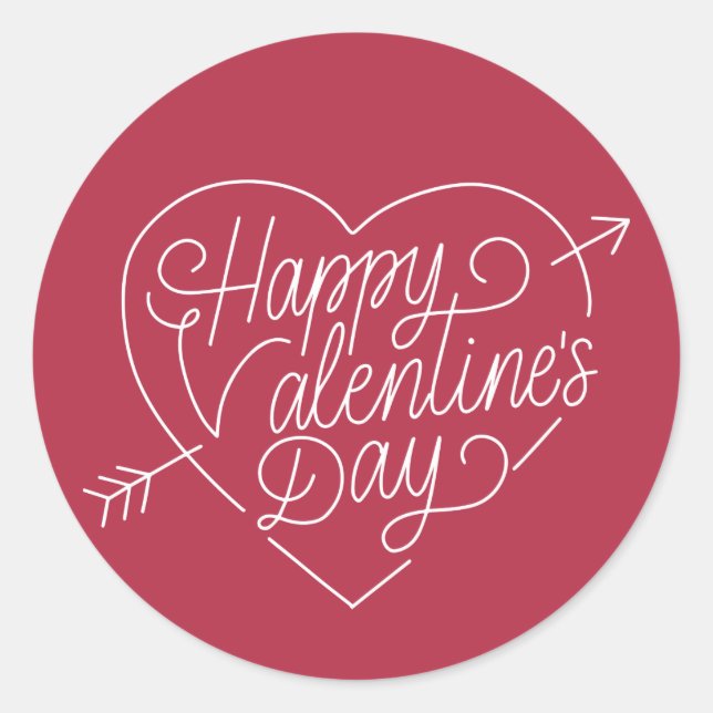 Happy Valentine's Day Typography | Sticker Seal (Front)