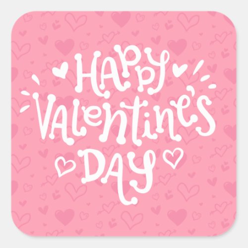 Happy Valentines Day Typography  Sticker Seal